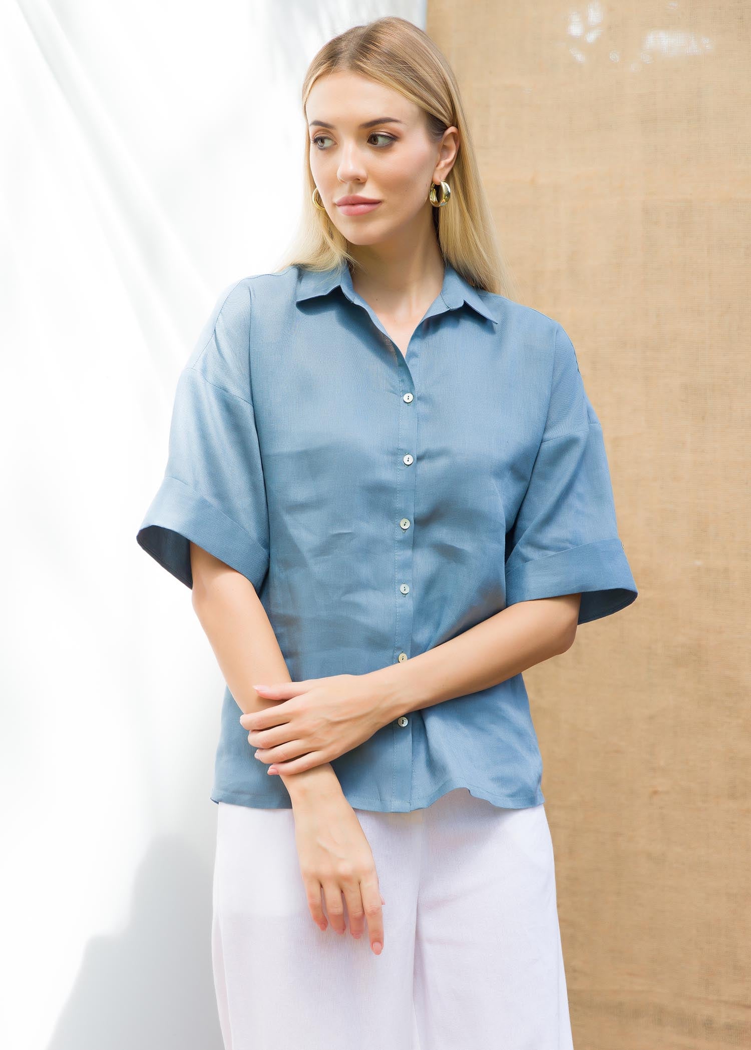 Button down blouse with big cuff