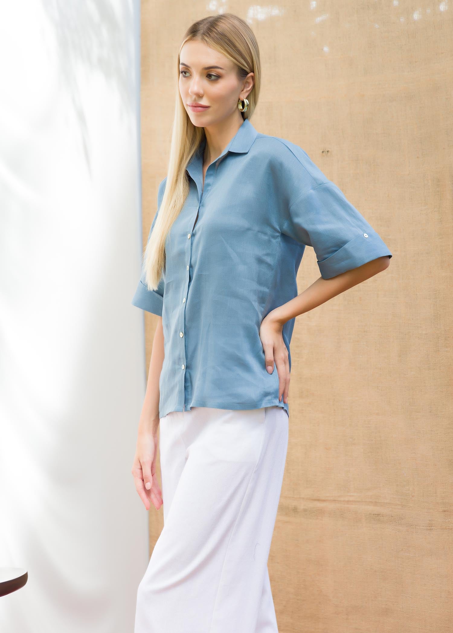 Button down blouse with big cuff