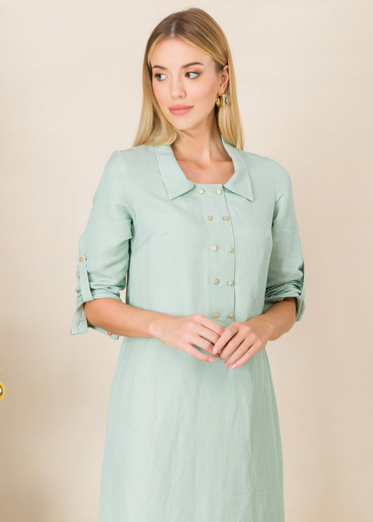 Button detailed midi dress