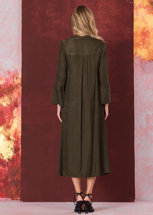 Button down shirt dress with large cuff detail