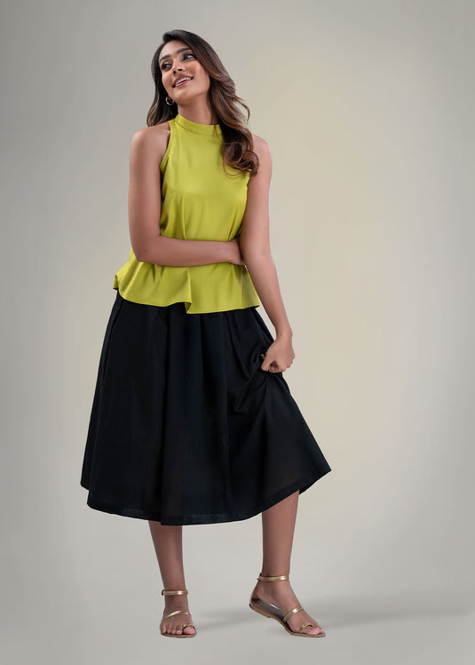 Halter top with side tie
