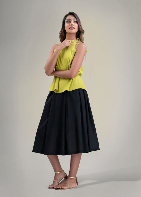 Halter top with side tie