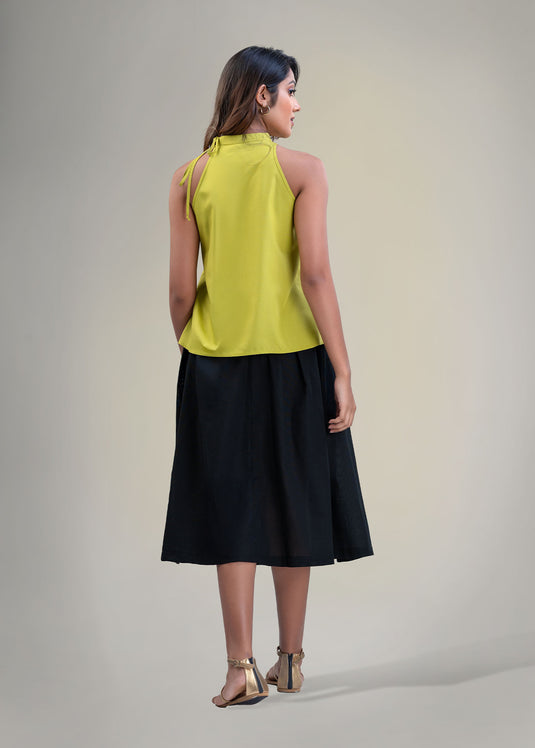 Halter top with side tie