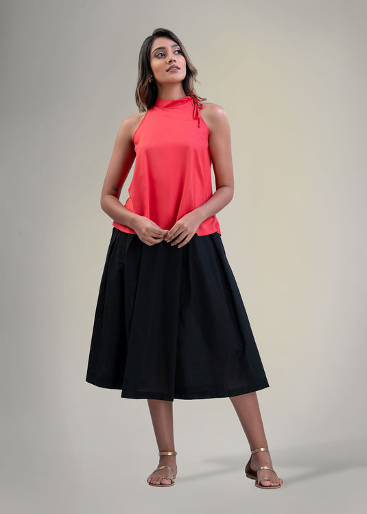 Halter top with side tie