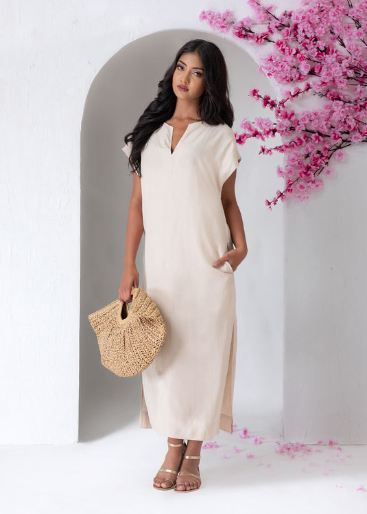 Short Sleeve Column Dress