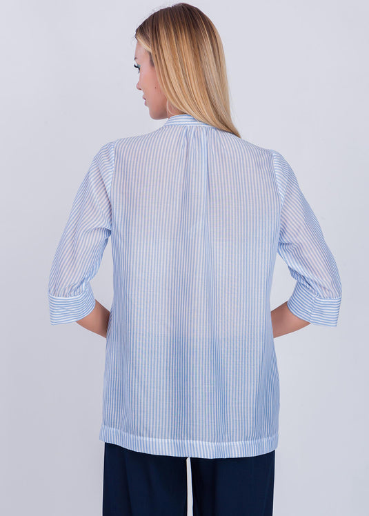 Stripe Blouse With Yoke Detail