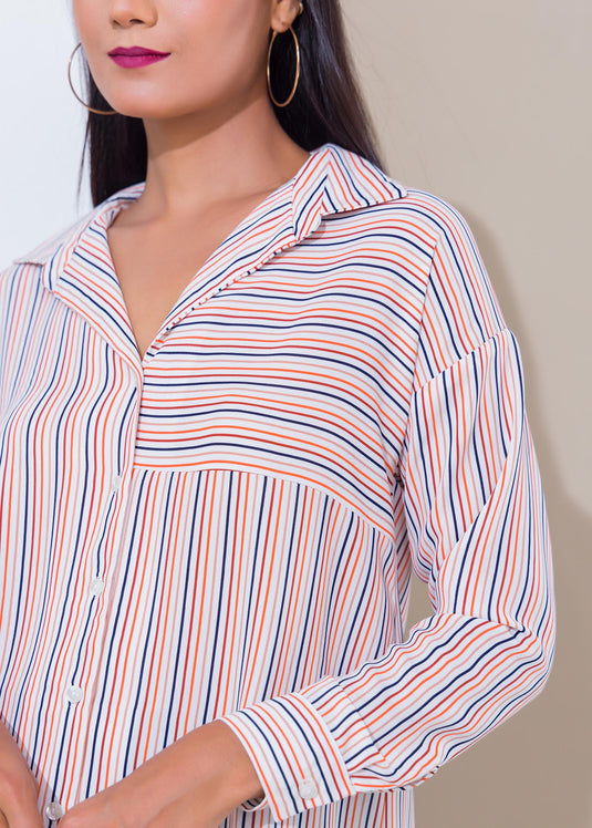 Stripe Pattern Blouse