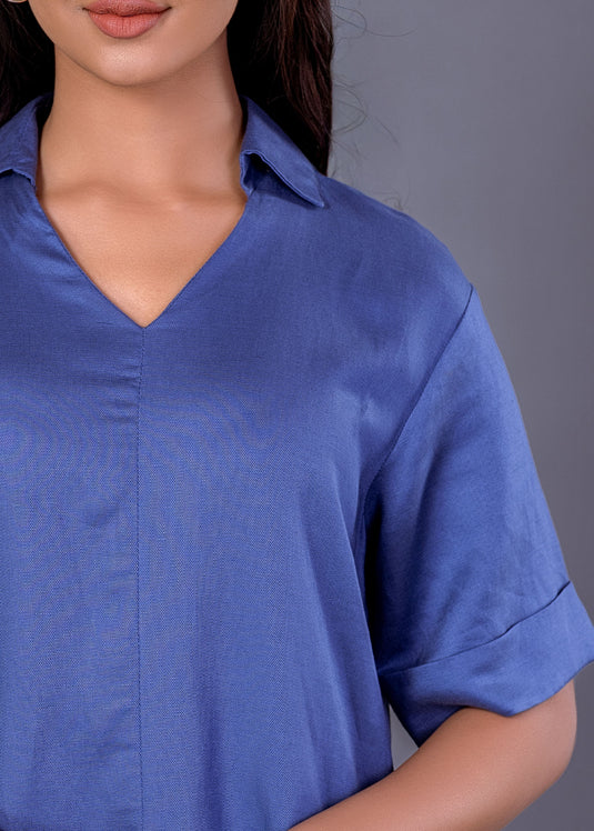 Basic short dress with collar