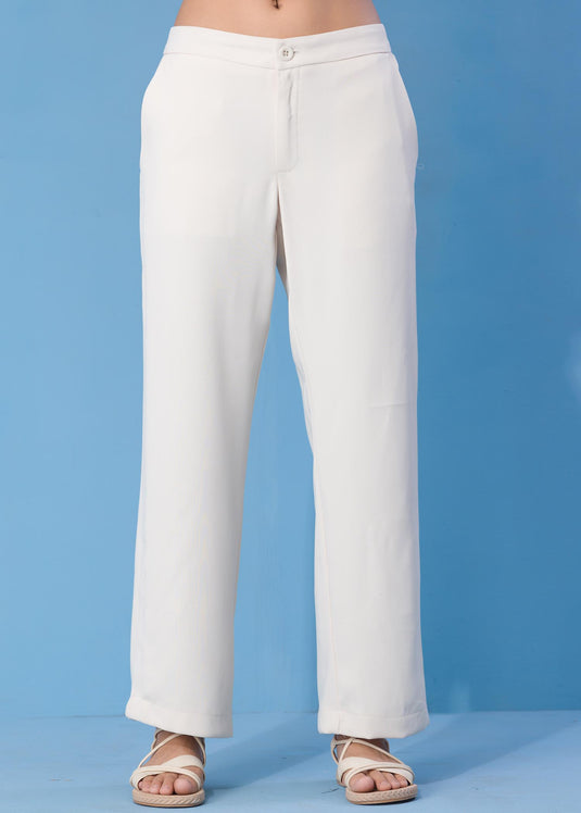 Wide leg pant with side slit