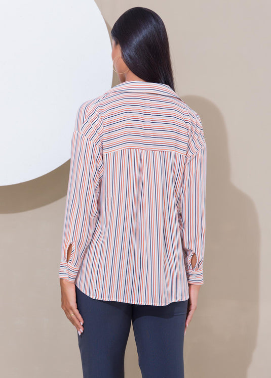 Stripe Pattern Blouse