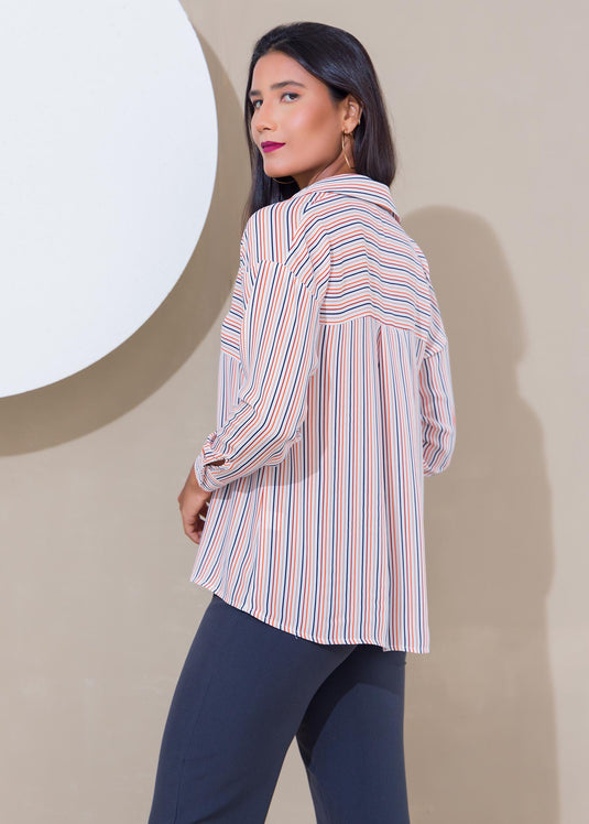 Stripe Pattern Blouse