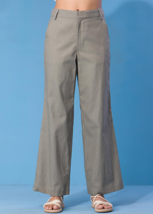 Wide leg linen pant