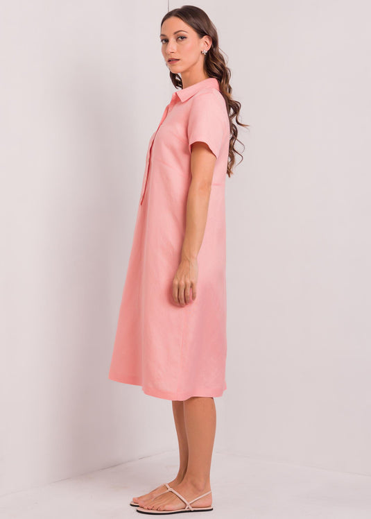 Short Sleeve Linen Dress