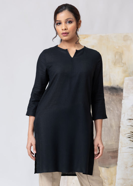 Basic Linen Kurtha Top