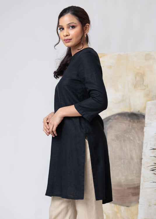 Basic Linen Kurtha Top