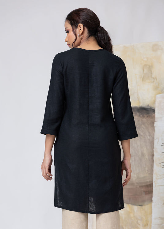 Basic Linen Kurtha Top