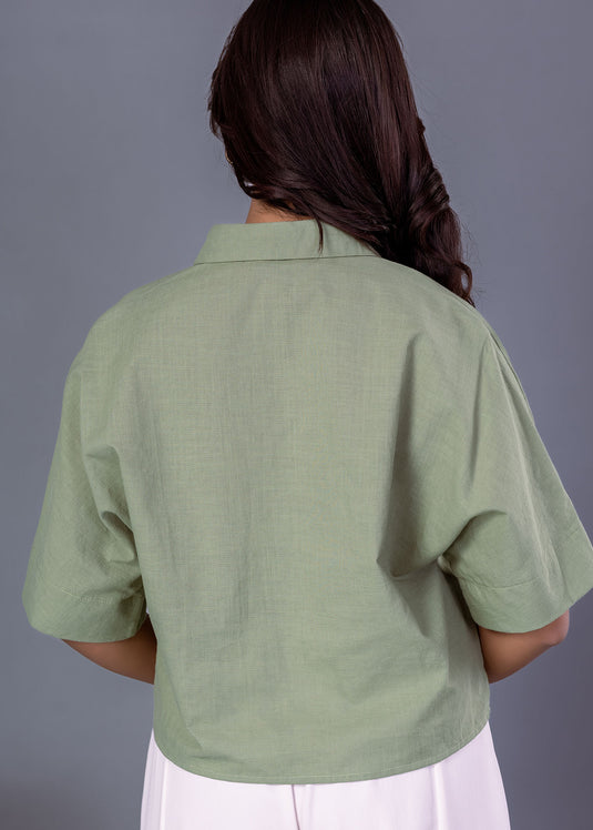 Basic short sleeve crop shirt