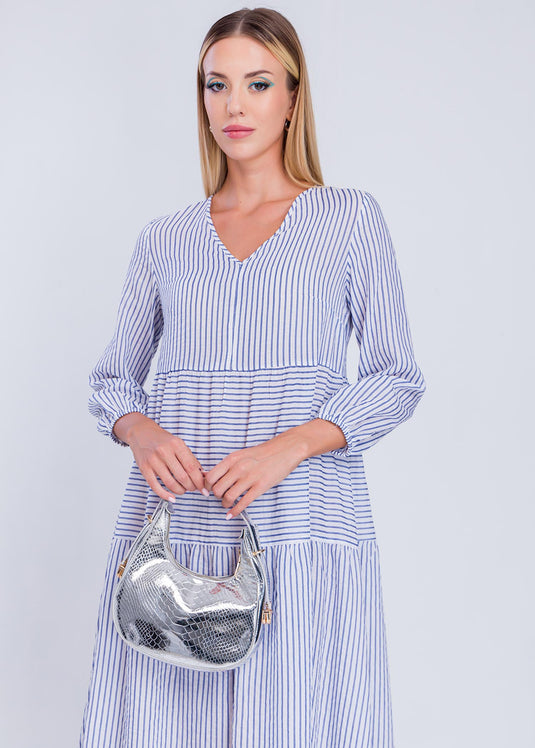 Tired Panel Stripe Dress