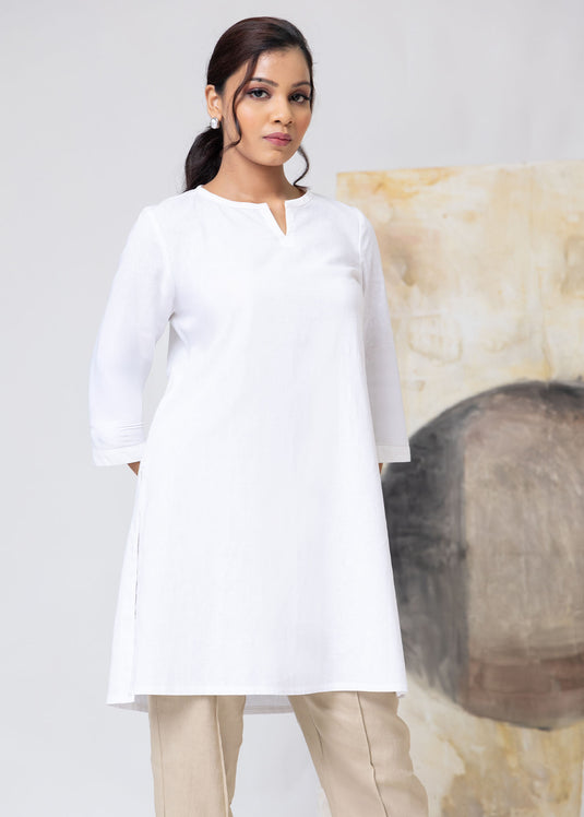 Basic Linen Kurtha Top