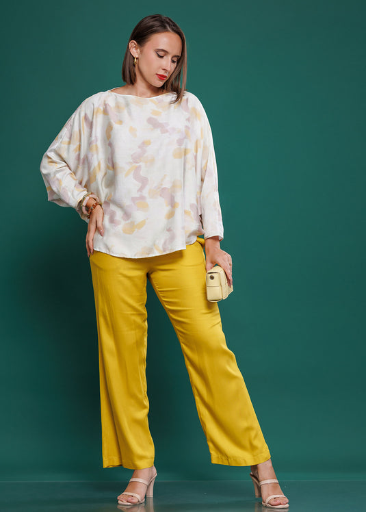 Dolman sleeve printed top