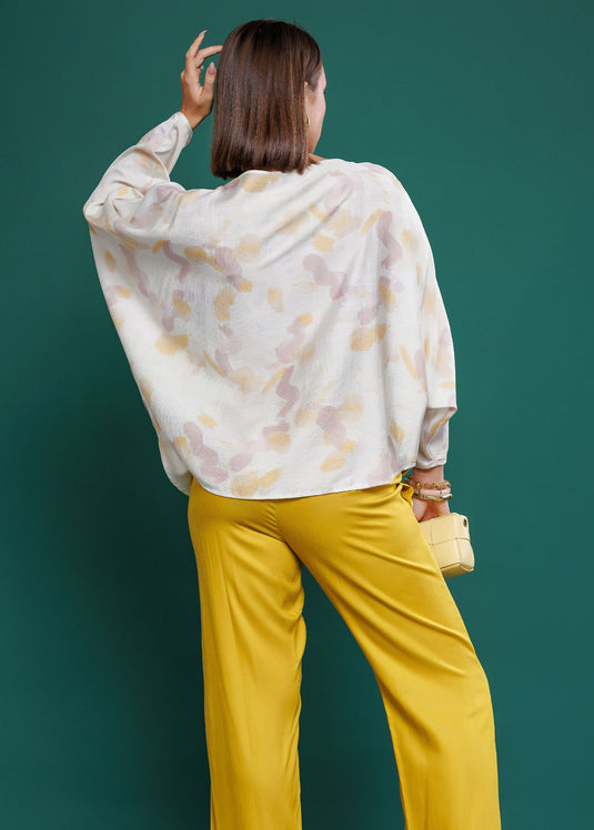 Dolman sleeve printed top