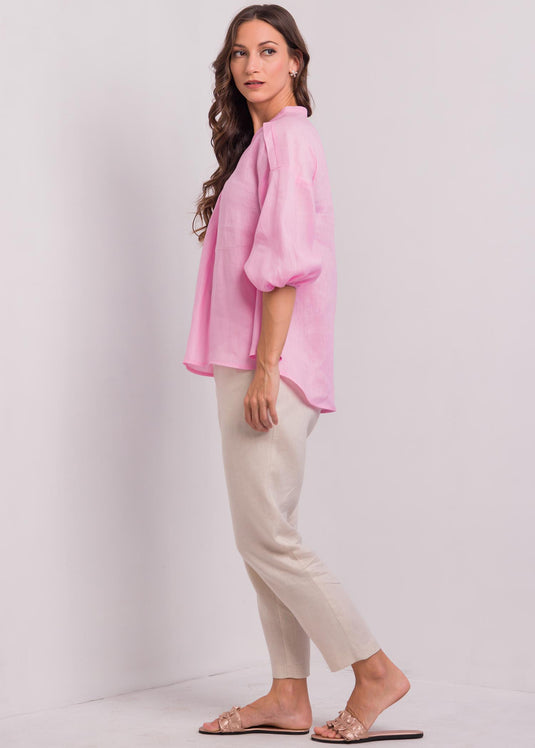 Loose Fitted Blouse With Puff Sleeves