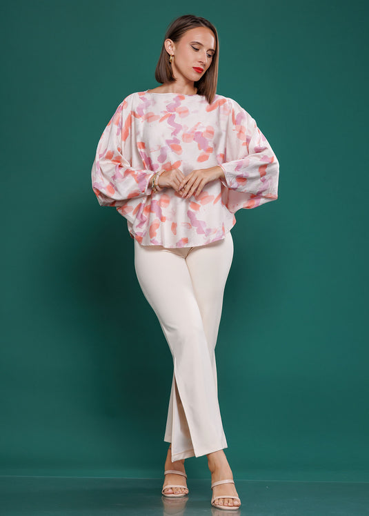 Dolman sleeve printed top