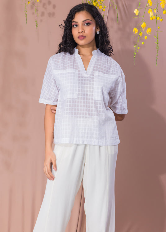 Basic Blouse With Large Front Pockets