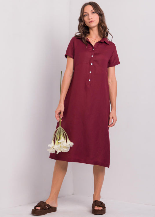 Short Sleeve Linen Dress