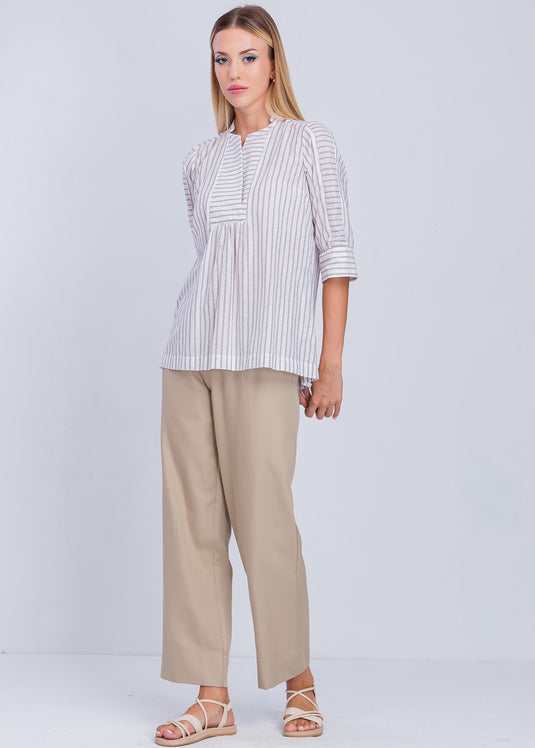 Stripe Blouse With Yoke Detail