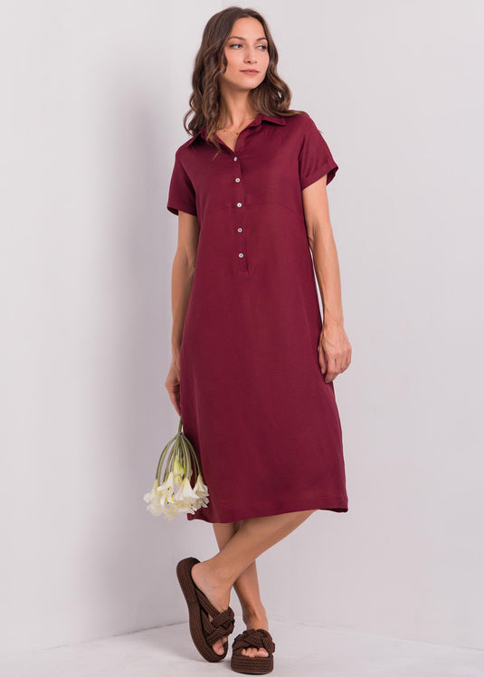 Short Sleeve Linen Dress