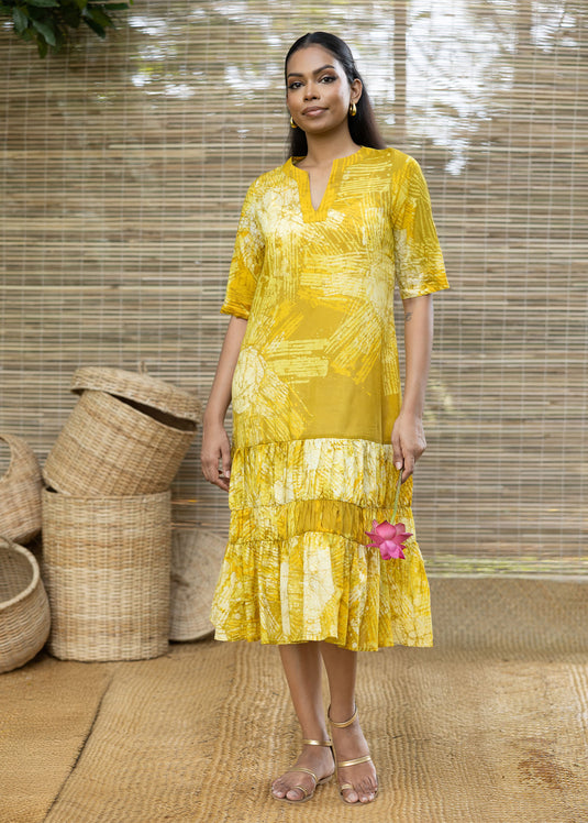 Batik V-Neck Dress