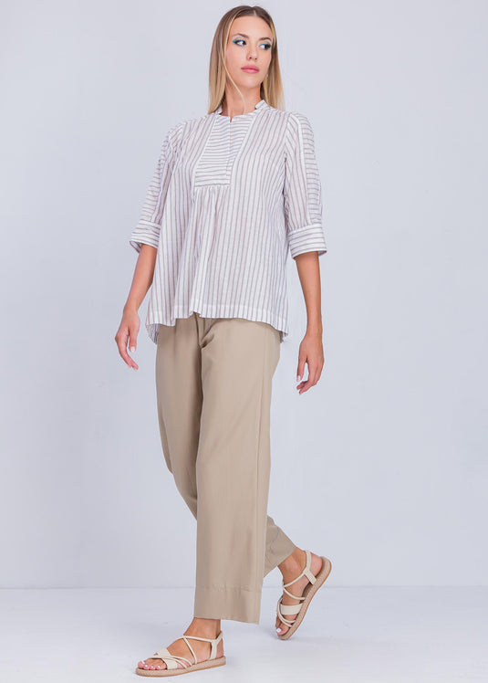 Stripe Blouse With Yoke Detail