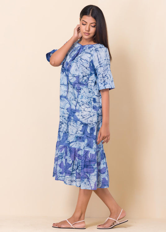 Batik Floral Detailed Dress