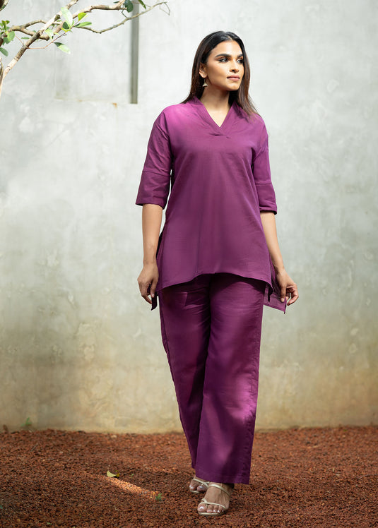 V Neck kurtha top with side slits