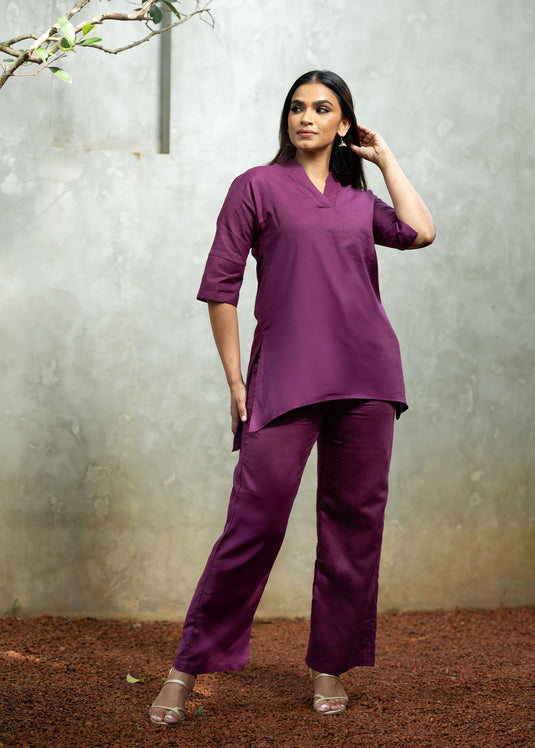V Neck kurtha top with side slits