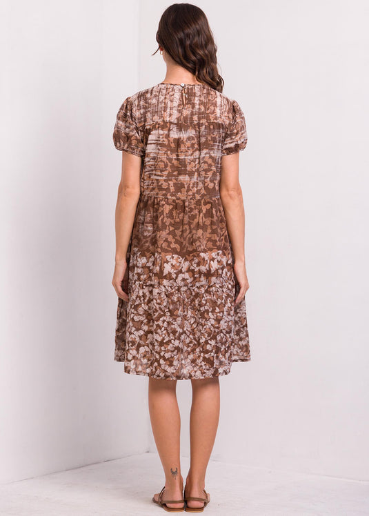 Puff Sleaved Batik Dress