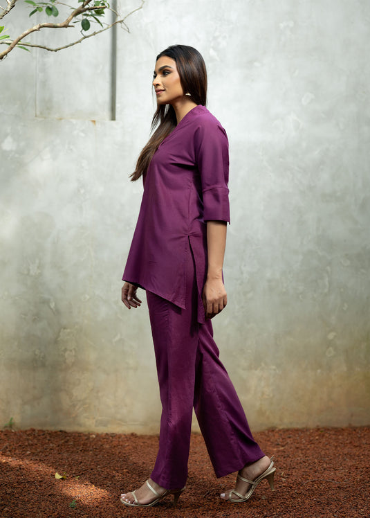 V Neck kurtha top with side slits
