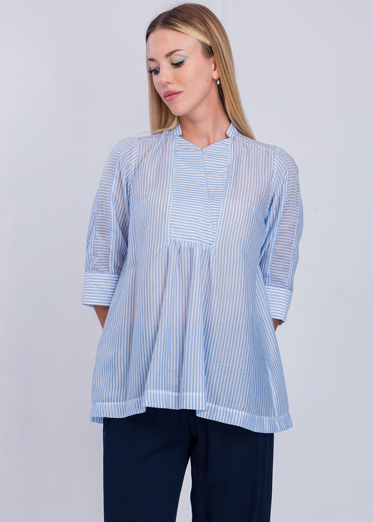 Stripe Blouse With Yoke Detail