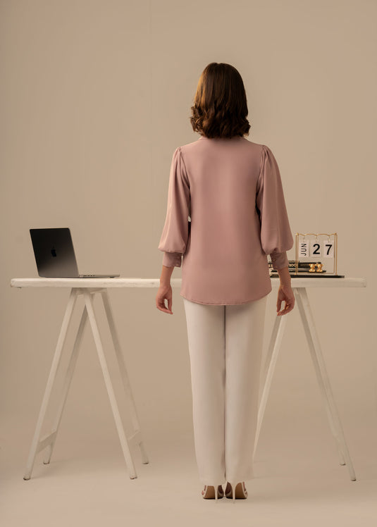 Long sleeve blouse with wide cuff