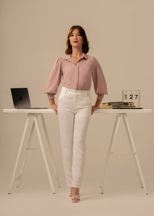 Long sleeve blouse with wide cuff