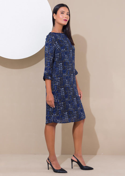 Printed shift dress