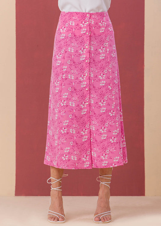 Button Down Midi Skirt