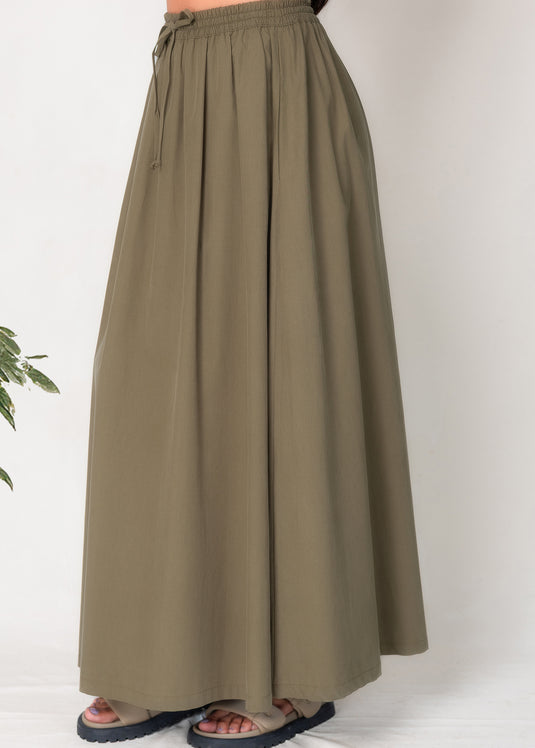 Drawcord Maxi Skirt