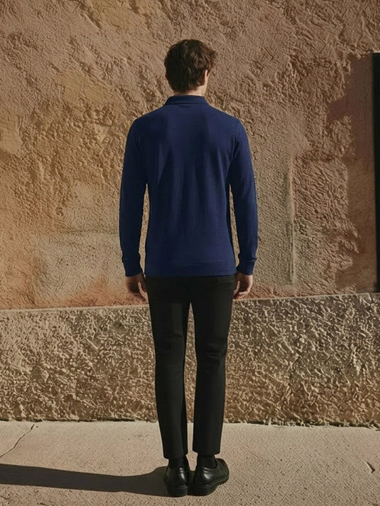 Casual Wear Self Collar Long Sleeve T-shirt