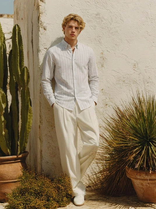 Casual Wear Stripe Long Sleeve Shirt