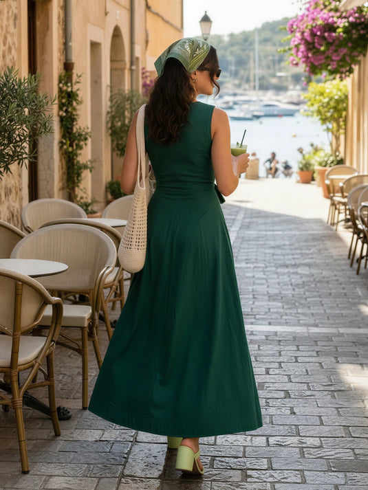 Sleeveless Wrap Maxi Dress