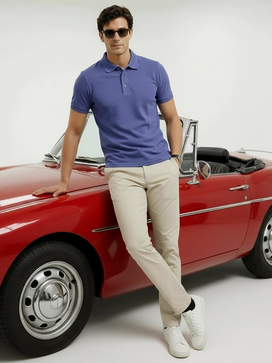 Carlo Slim Fit Polo T-shirt - Pigeon Blue