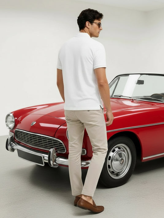 Carlo Slim Fit Polo T-shirt - White