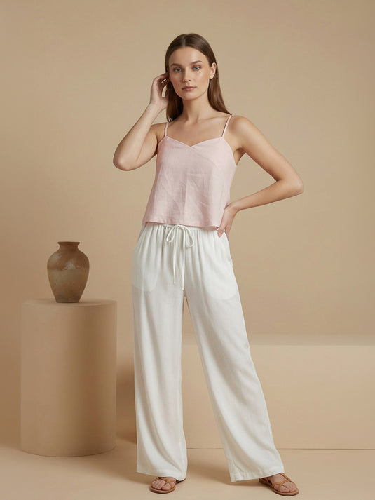 Linen cami with adjustable straps